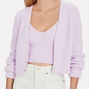 Nicolas Maia Cardigan Twin Sweater Set in Purple size Medium